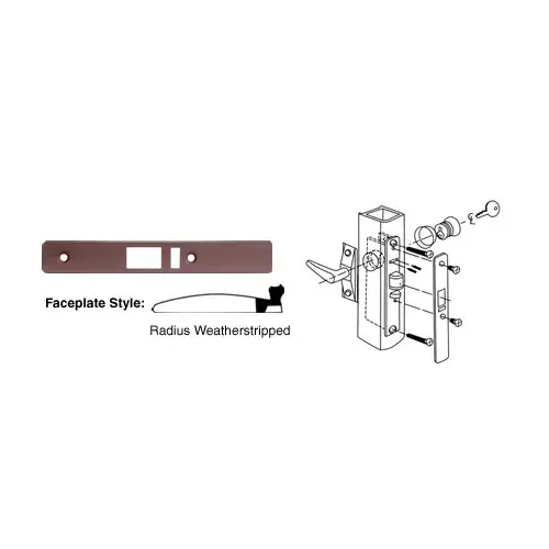 Dark Bronze Radius Weather-stripped Faceplate for DL2140 Deadlatch Locks