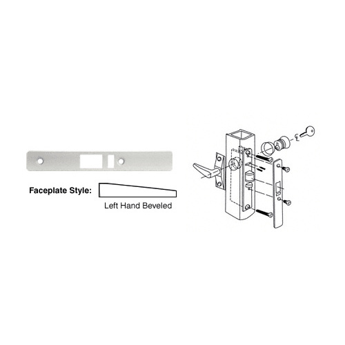 Aluminum Left Hand Beveled Faceplate for DL2140 Deadlatch Locks