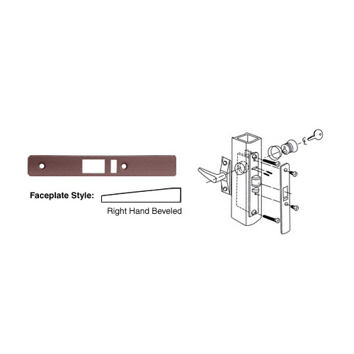 Dark Bronze Right Hand Beveled Faceplate for DL2140 Deadlatch Locks