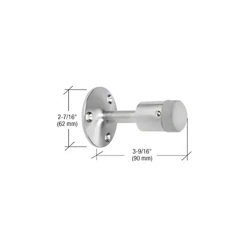 Satin Chrome Wall Mounted Heavy-Duty Door Stop