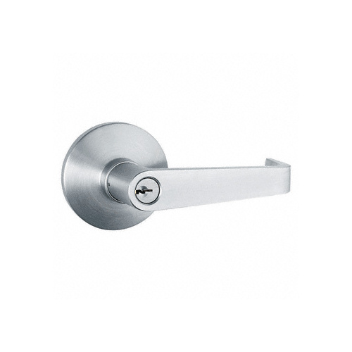 Satin Chrome Panic Exit Device Trim Accessory - Keyed Alike Lever Handle Entry