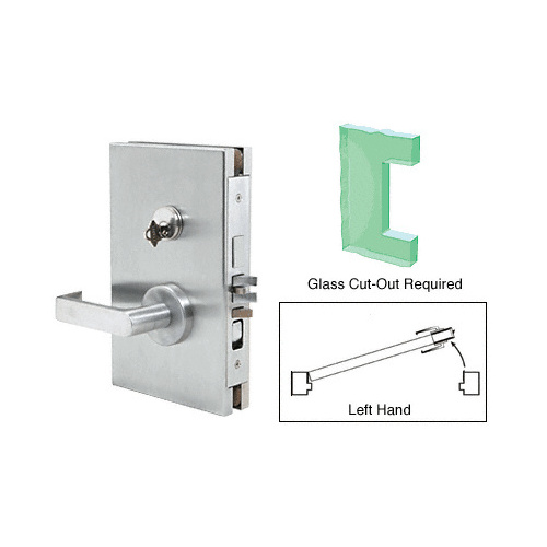 Satin Anodized 6" x 10" LH Center Lock With Deadlatch in Entrance Lock Function