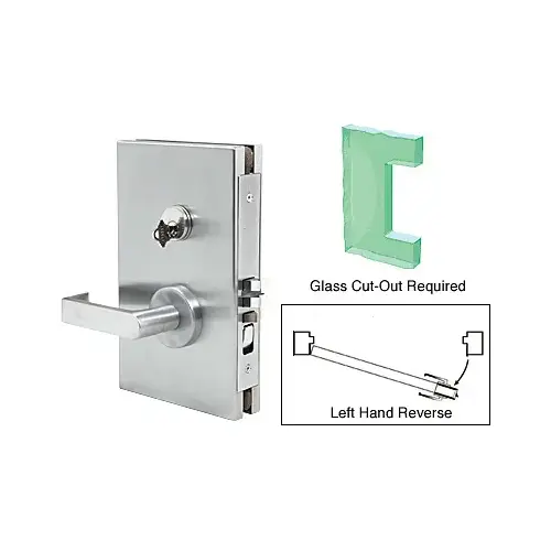 Satin Anodized 6" x 10" LHR Center Lock with Deadlatch in Office Function