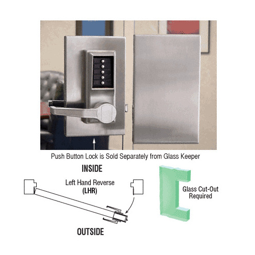 Brushed Stainless 6" x 10" LHR Center Push Button Lock With Housing