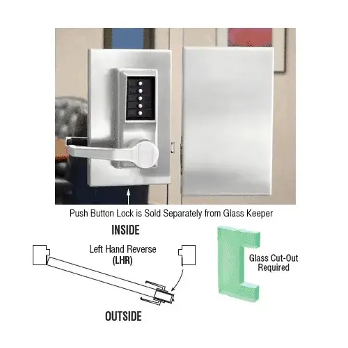 Satin Chrome 6" x 10" LHR Center Push Button Lock With Housing