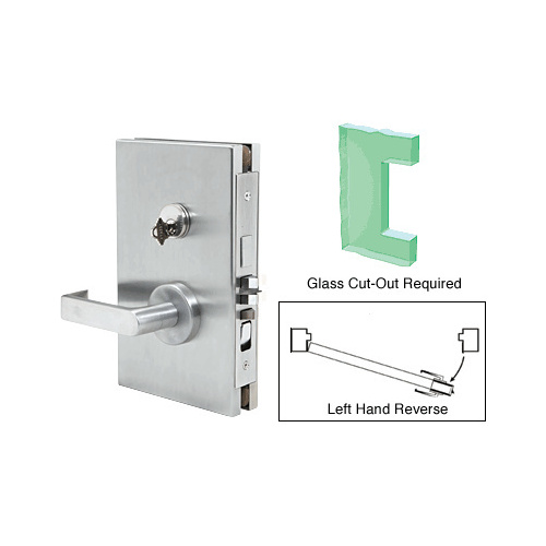 Satin Anodized 6" x 10" LHR Center Lock With Deadlatch in Entrance Lock Function