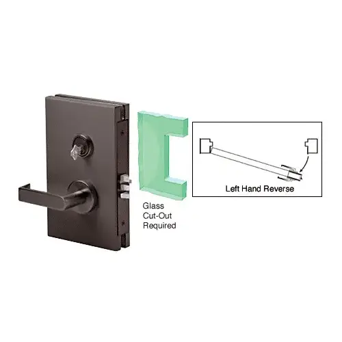 Dark Bronze 6" x 10" LHR Center Lock With Deadlatch in Class Room Function