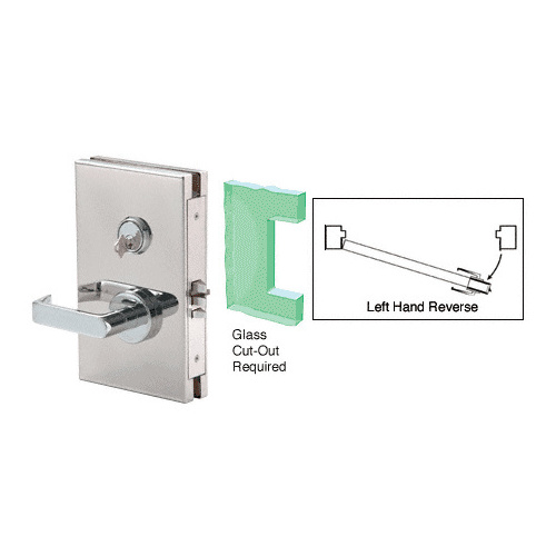 Polished Stainless 6" x 10" LHR Center Lock With Deadlatch in Class Room Function