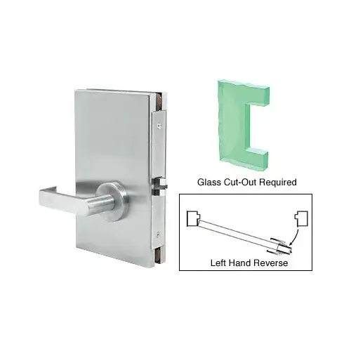 Satin Anodized 6" x 10" LHR Center Lock With Deadlatch in Passage Lock Function