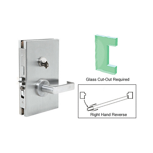 Satin Anodized 6" x 10" RHR Center Lock With Deadlatch in Entrance Lock Function