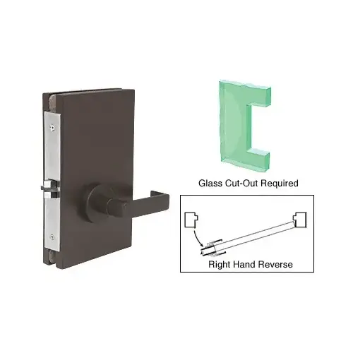 Dark Bronze 6" x 10" RHR Center Lock With Deadlatch in Passage Lock Function