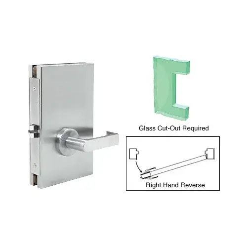 Satin Anodized 6" x 10" RHR Center Lock With Deadlatch in Passage Lock Function