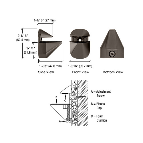 Oil Rubbed Bronze Adjustable Shelf Clamp Pair