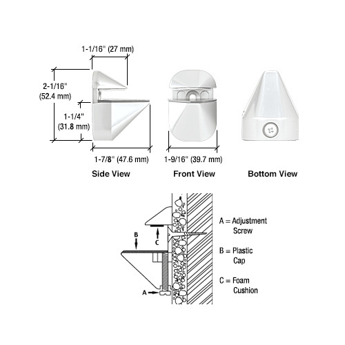 White Adjustable Shelf Clamp Pair