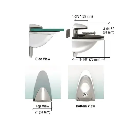 CRL DL661CH Polished Chrome Heavy-Duty Adjustable Shelf Bracket