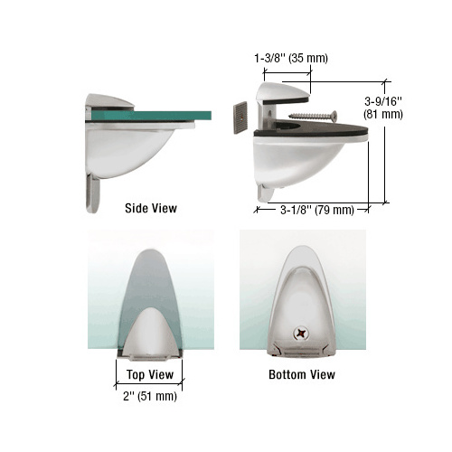 Satin Chrome Heavy-Duty Adjustable Shelf Bracket