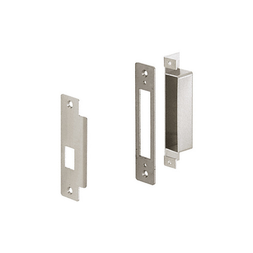 Right Hand Strike for 6" x 10" Office, Passage, Storeroom and Classroom Center Locks and 1-3/4" Jamb Brushed Stainless Steel