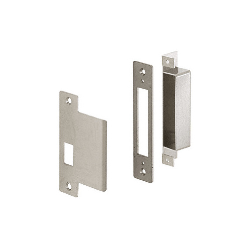 Right Hand Strike for 6" x 10" Office, Passage, Storeroom and Classroom Center Locks and 4-1/2" Jamb Brushed Stainless Steel