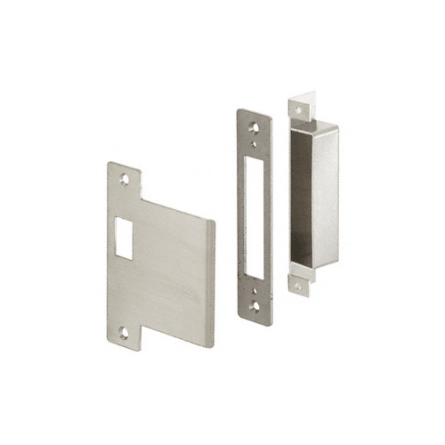 Right Hand Strike for 6" x 10" Office, Passage, Storeroom and Classroom Center Locks and 6" Jamb Brushed Stainless Steel