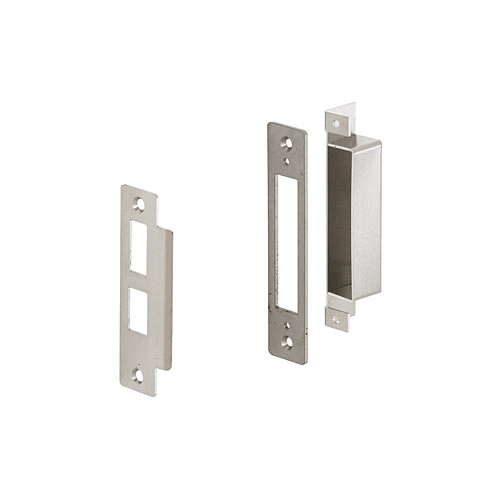 Right Hand Strike for 6" x 10" Entrance Center Locks and 1-3/4" Jamb Brushed Stainless Steel