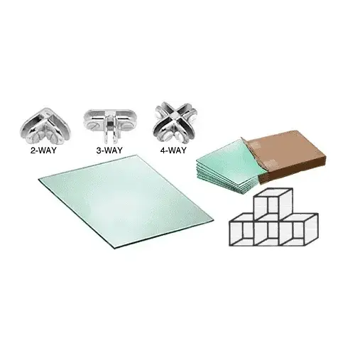 CRL DM2CH 4 Cube Tempered Glass Displayer with Chrome Connectors