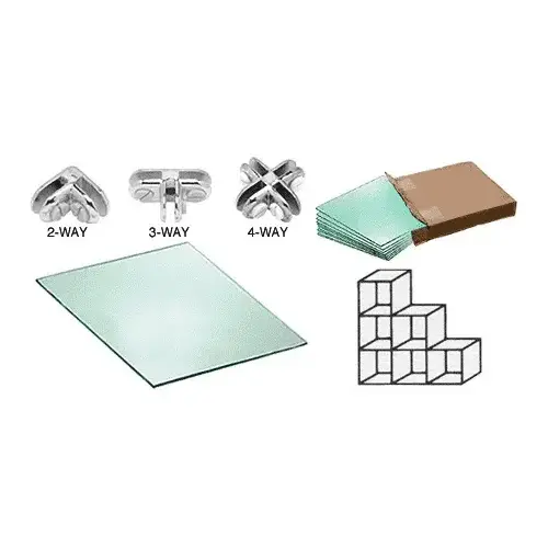 CRL DM5CH 6 Cube Tempered Glass Displayer with Chrome Connectors