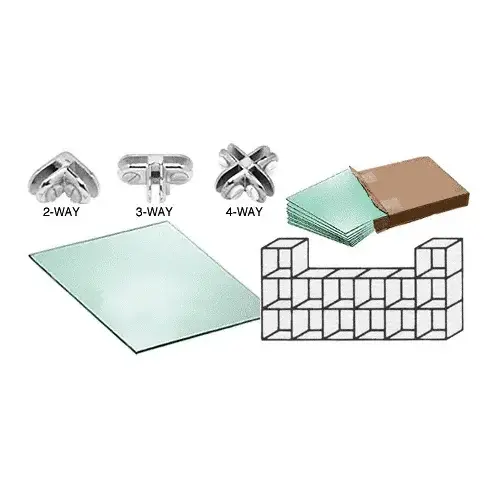 14 Cube Tempered Glass Displayer with Chrome Connectors