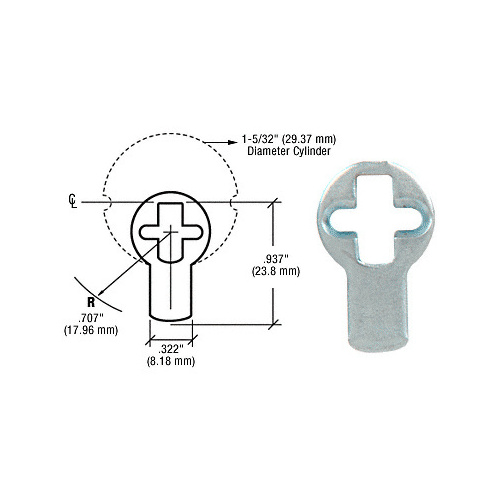 Cylinder Cam for Use with DRA Series Mortise Cylinder