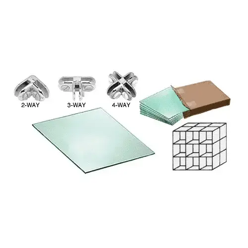 CRL DS33CH 18 Cube Double Sided Tempered Glass Displayer with Chrome Connectors