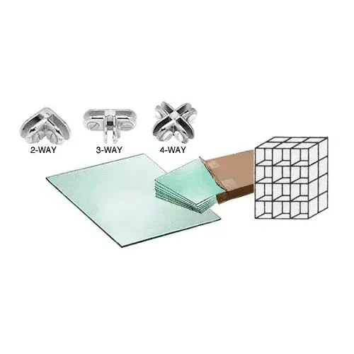 CRL DS34CH 24 Cube Double Sided Tempered Glass Displayer with Chrome Connectors