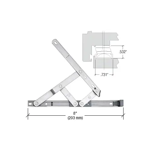 8" 4-Bar Secure Style Casement Hinge Pair