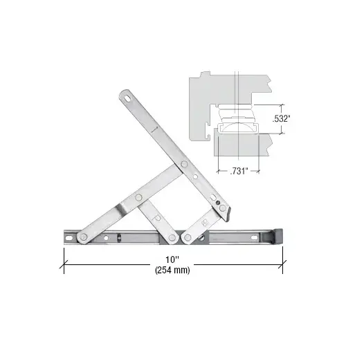 10" 4-Bar Secure Style Casement Hinge Pair