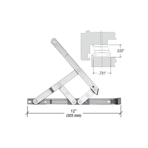 12" 4-Bar Secure Style Casement Hinge Pair