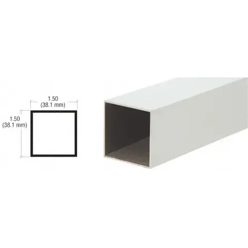 CRL DV3425A Satin Anodized 1-1/2" Square Tube Extrusion 144" Stock Length