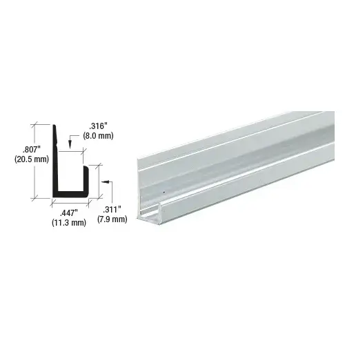 Brite Anodized Canadian Style 1/4" Standard Bottom "J" Channel  72" Stock Length - pack of 10