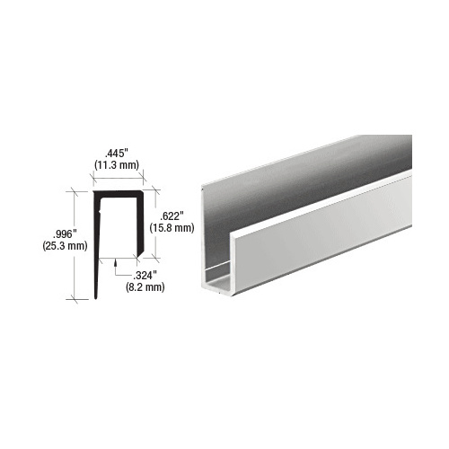 Brite Anodized Canadian Style 1/4" Deep Nose "J" Channel 144" Stock Length - pack of 10