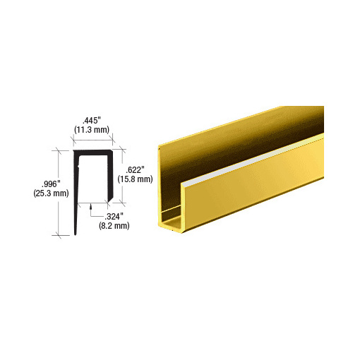 Dipped Polished Brite Gold Anodized Canadian Style 1/4" Deep Nose "J" Channel  84" Stock Length - pack of 5