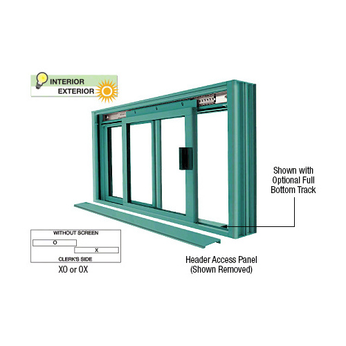 CRL DW1800K Custom Color Custom KYNAR Paint DW Series Manual Deluxe Sliding Service Window OX or XO without Screen