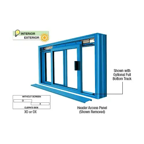 CRL DW1800P Custom Color Powder Painted DW Series Manual Deluxe Sliding Service Window OX or XO without Screen