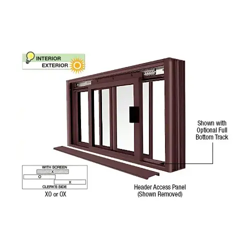 Duranodic Bronze DW Series Manual Deluxe Sliding Service Window OX or XO with Screen