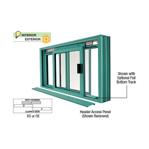 CRL DW2000K Custom Color Custom KYNAR Paint DW Series Manual Deluxe Sliding Service Window OX or XO with Screen
