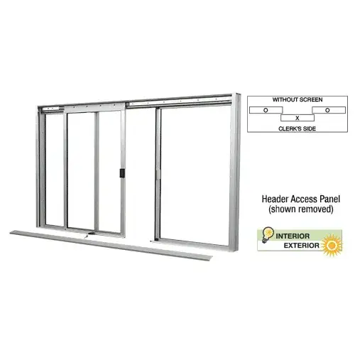 CRL DW2600A Satin Anodized DW Series Manual Deluxe Sliding Service Window OXO without Screen