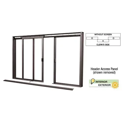 CRL DW2600DU Duranodic Bronze DW Series Manual Deluxe Sliding Service Window OXO without Screen