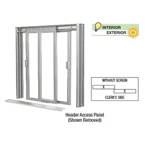 CRL DW4200A Satin Anodized DW Series Two Panel Manual Deluxe Sliding Service Window XX Without Screen