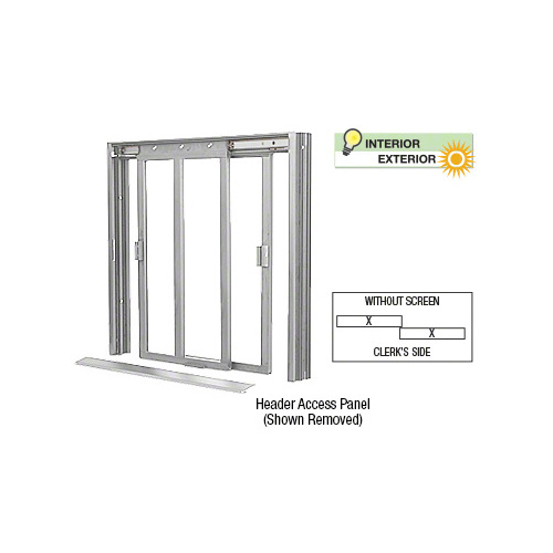 CRL DW4200A Satin Anodized DW Series Two Panel Manual Deluxe Sliding Service Window XX Without Screen