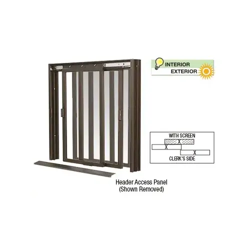 Duranodic Bronze DW Series Manual Deluxe Sliding Service Window XX with Screen