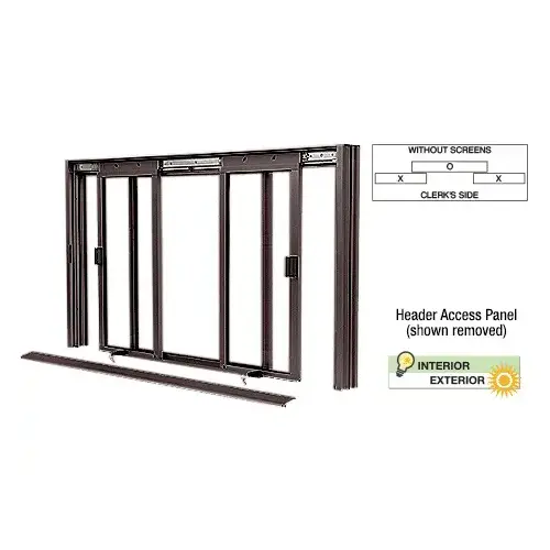 CRL DW5000DU Duranodic Bronze DW Series Manual Deluxe Sliding Service Window XOX Without Screen