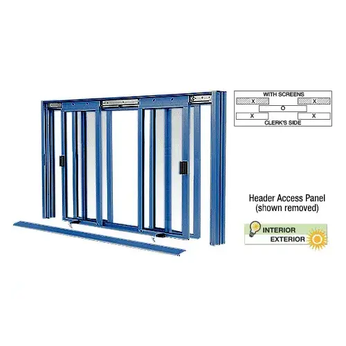 Custom Color Powder Painted DW Series Manual Deluxe Sliding Service Window XOX with Screen