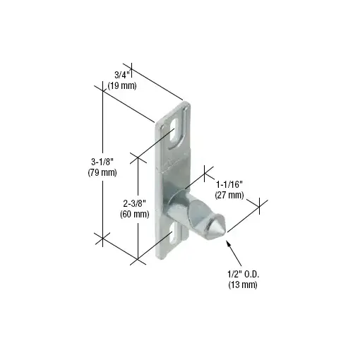 3/4" Wide Zinc Lock Keeper with 2-3/8" Screw Holes