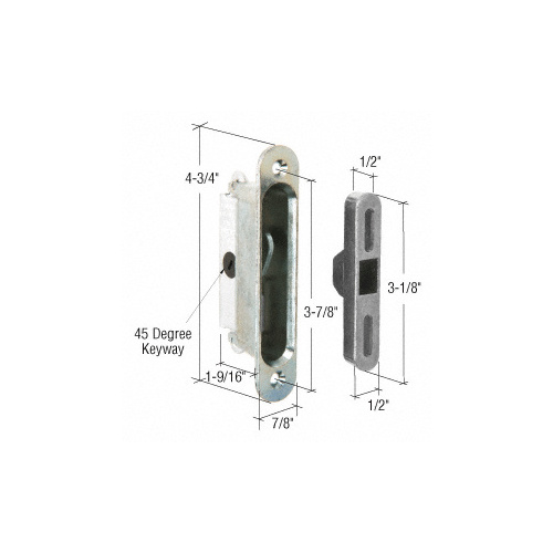 CRL E2126 7/8" Wide Mortise Lock and Keeper with 3-7/8" Screw Holes for Traco Doors